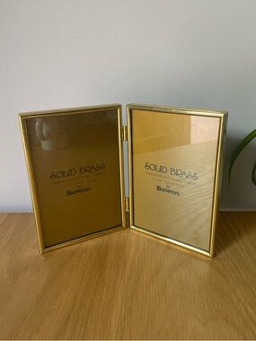 Vintage Solid Brass Double Hinged Picture Frame